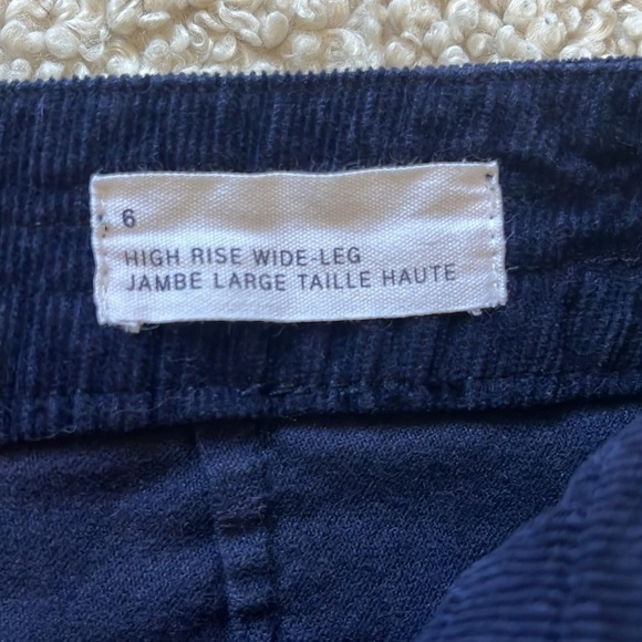 GAP High Rise Wide Leg Corduroy Pants Size 6 Navy - Picture 10 of 11